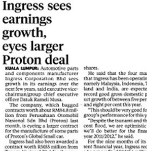 Ingress Sees Earnings Growth, Eyes Larger Proton Deal